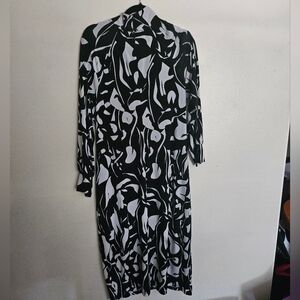 INC International Concepts Black and White Abstract Dress